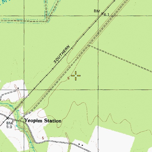 Topographic Map of Bear Swamp, NC