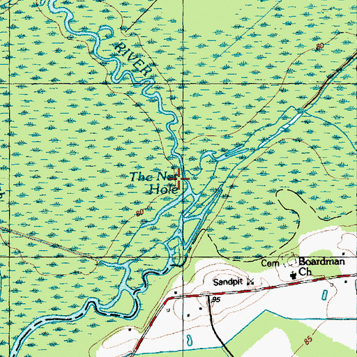 Topographic Map of Big Swamp, NC