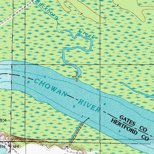 Topographic Map of Buckhorn Creek, NC