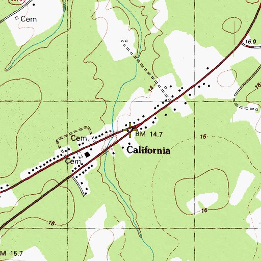 Topographic Map of California, NC