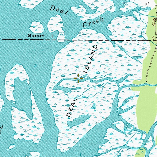 Topographic Map of Deal Island, NC