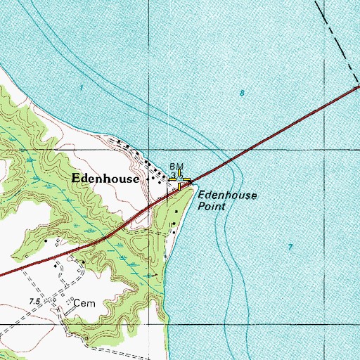 Topographic Map of Edenhouse Point, NC