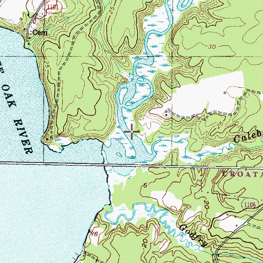 Topographic Map of Hadnot Creek, NC