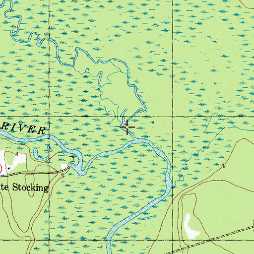 Topographic Map of Holly Shelter Creek, NC