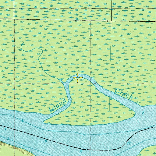 Topographic Map of Island Creek, NC