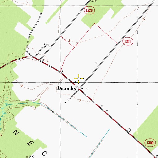 Topographic Map of Jacocks, NC
