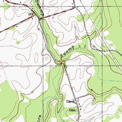 Topographic Map of Jenkins Swamp, NC