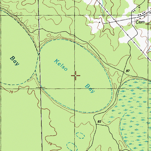 Topographic Map of Kelso Bay, NC