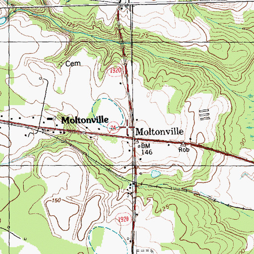 Topographic Map of Moltonville, NC