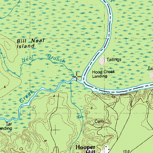 Topographic Map of Neal Branch, NC
