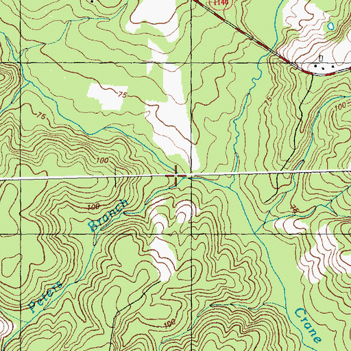 Topographic Map of Peters Branch, NC