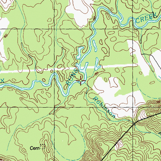 Topographic Map of Robinson Mill Branch, NC