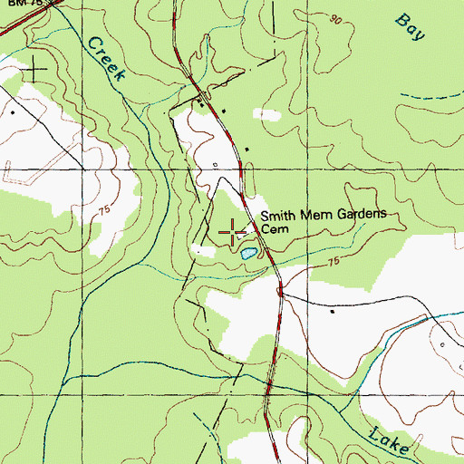 Topographic Map of Smith Memorial Gardens Cemetery, NC