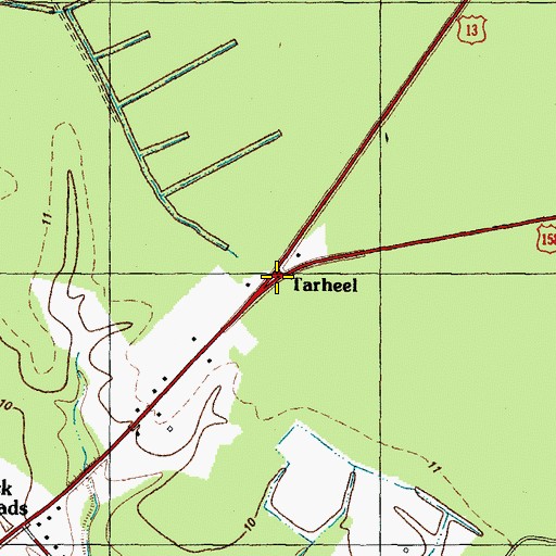 Topographic Map of Tarheel, NC
