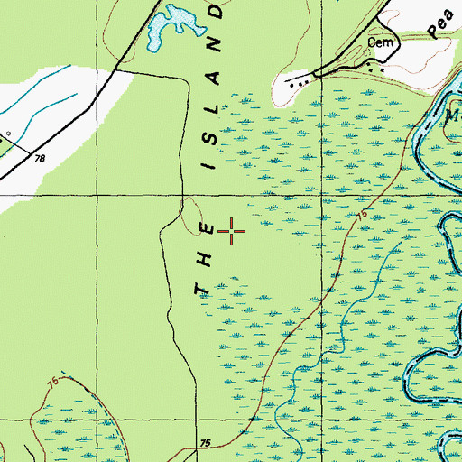 Topographic Map of The Islands, NC