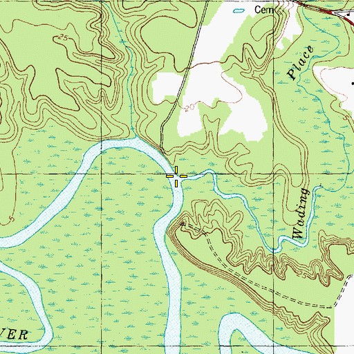 Topographic Map of Wading Place Creek, NC