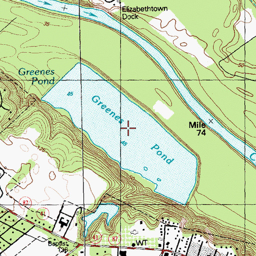 Topographic Map of Greenes Pond, NC
