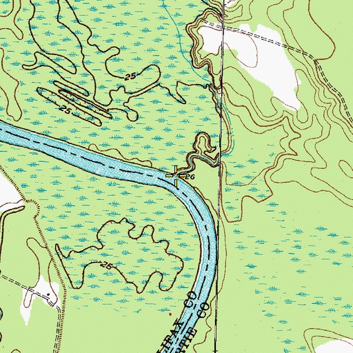 Topographic Map of Brittons Creek, NC