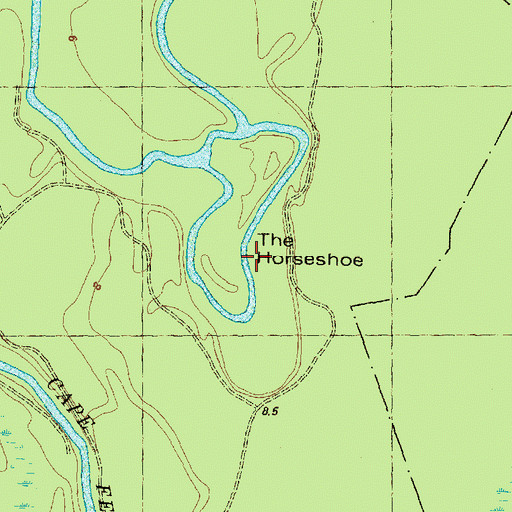 Topographic Map of The Horseshoe, NC