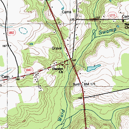 Topographic Map of Darden Church, NC