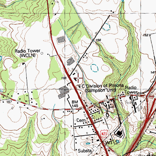 Topographic Map of North Carolina Division of Prisons, NC