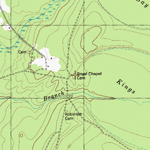 Topographic Map of Royal Chapel Cemetery, NC