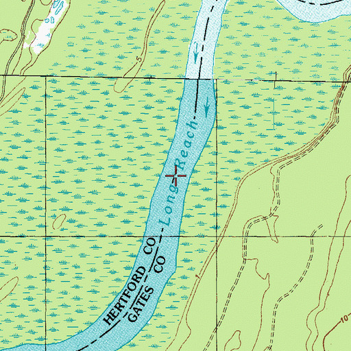 Topographic Map of Long Reach, NC