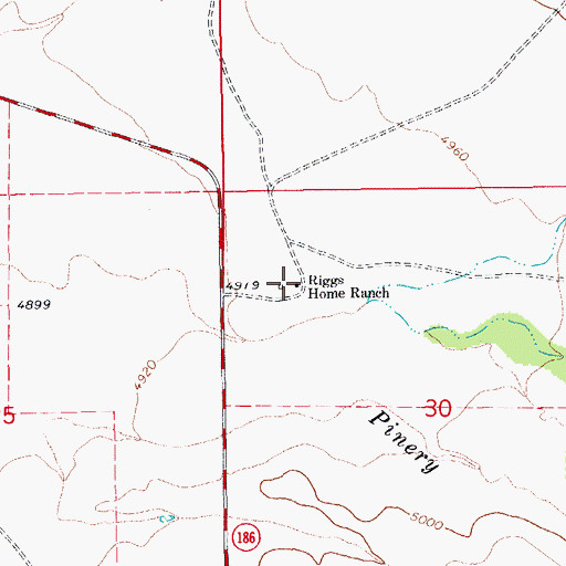 Topographic Map of Riggs Home Ranch, AZ