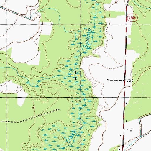 Topographic Map of Middle Swamp, NC