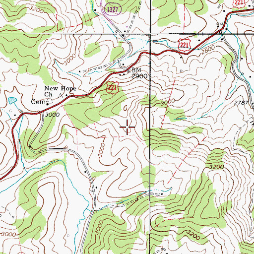 Topographic Map of Township of Prathers Creek, NC