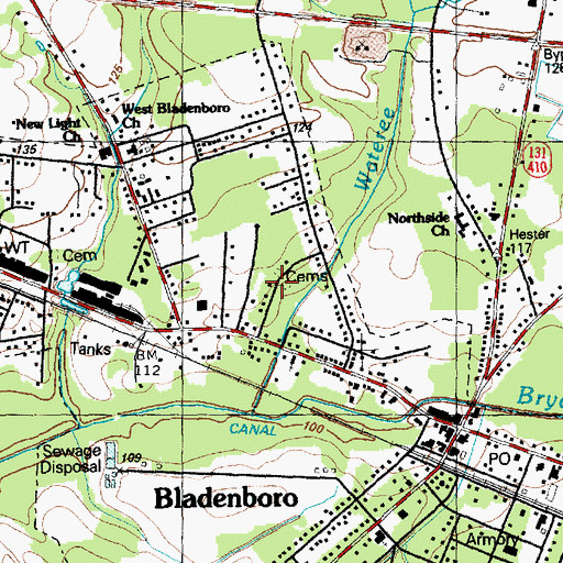 Topographic Map of Township of Bladenboro, NC