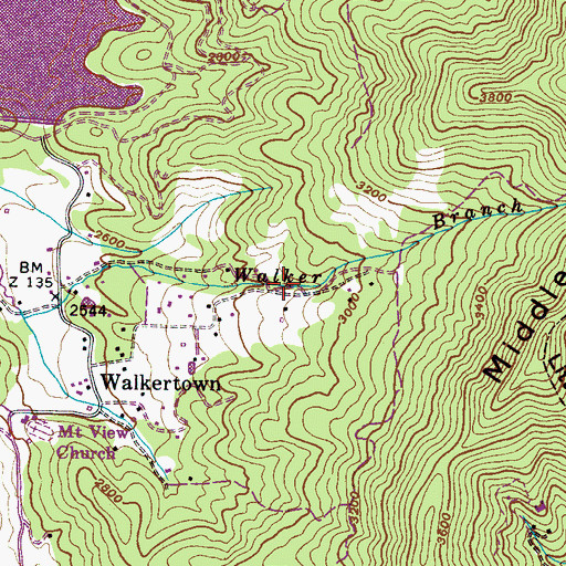 Topographic Map of Township of Black Mountain, NC
