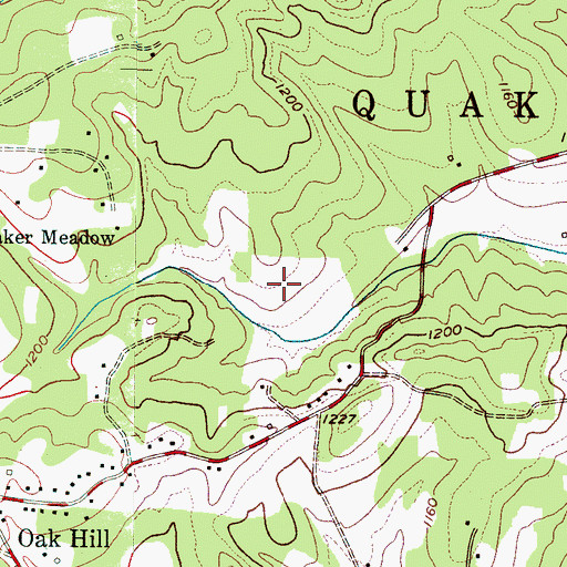 Topographic Map of Township of Quaker Meadows, NC