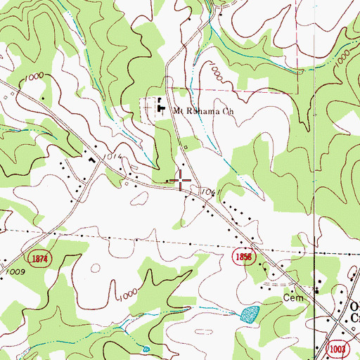 Topographic Map of Township of Caldwell, NC