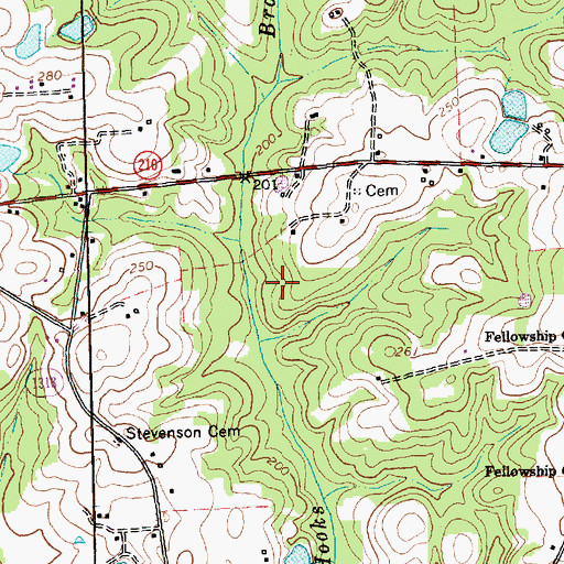 Topographic Map of Township of Pleasant Grove, NC