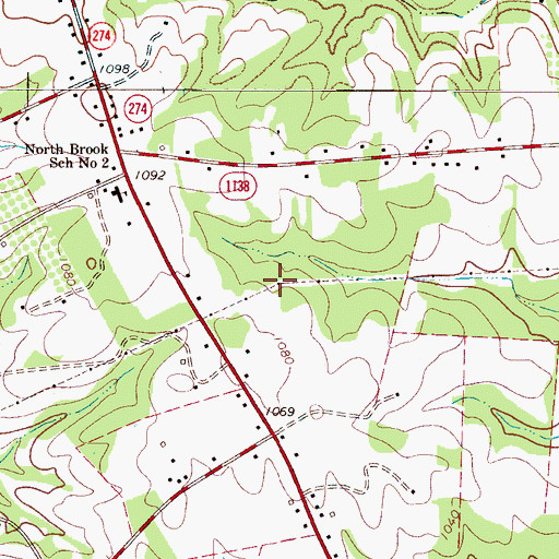 Topographic Map of Township of North Brook, NC
