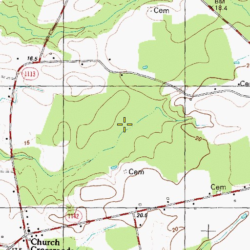 Topographic Map of Township of Cross Roads, NC