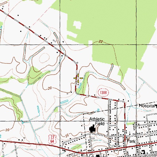 Topographic Map of Township of Robersonville, NC