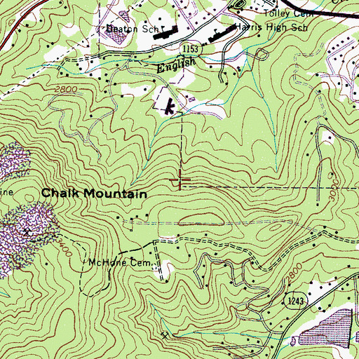 Topographic Map of Grassy Creek Number 2 Township (historical), NC
