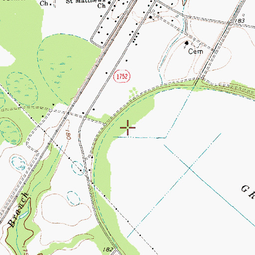 Topographic Map of Township of Rennert, NC