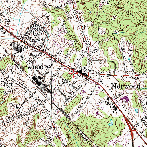 Topographic Map of Township of Center, NC