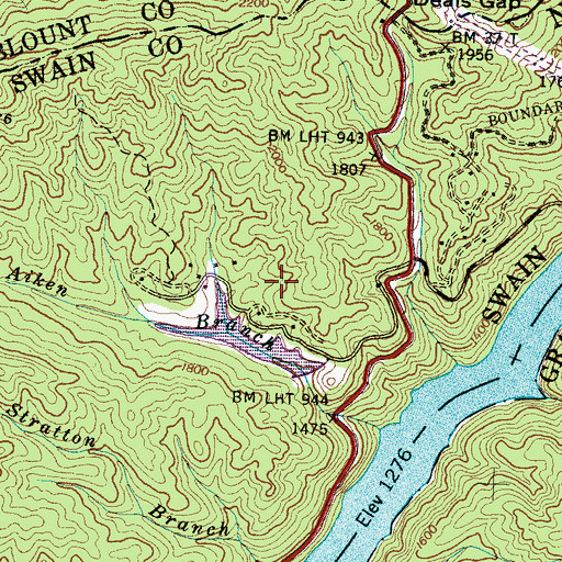 Topographic Map of Forneys Creek Township (historical), NC