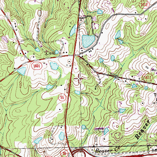Topographic Map of Township of White Oak, NC