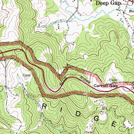 Topographic Map of Township of Stony Fork, NC