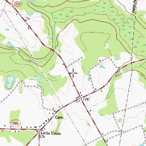 Topographic Map of Township of Toisnot, NC