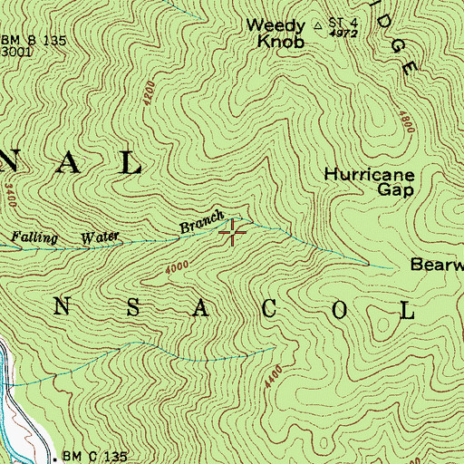 Topographic Map of Township of Pensacola, NC