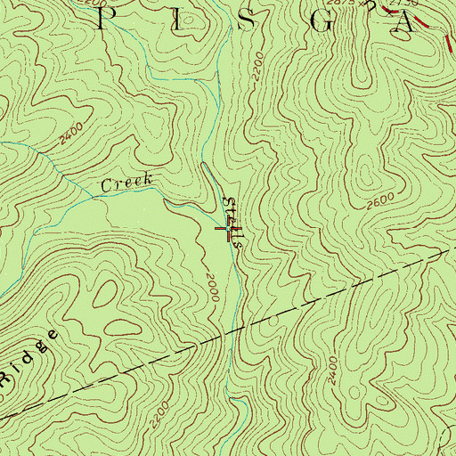 Topographic Map of Gingercake Creek, NC
