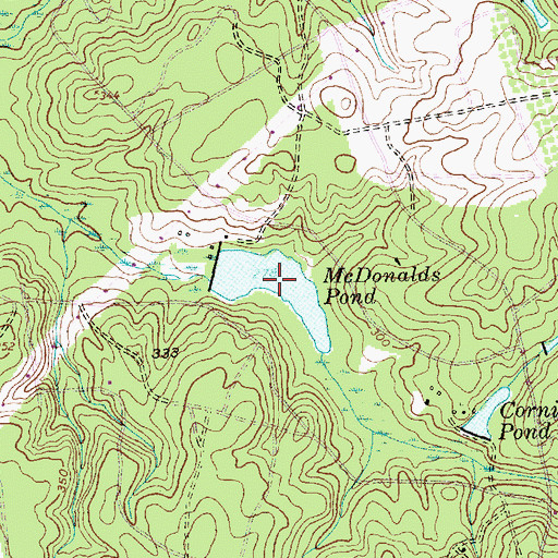 Topographic Map of McDonald Pond, NC
