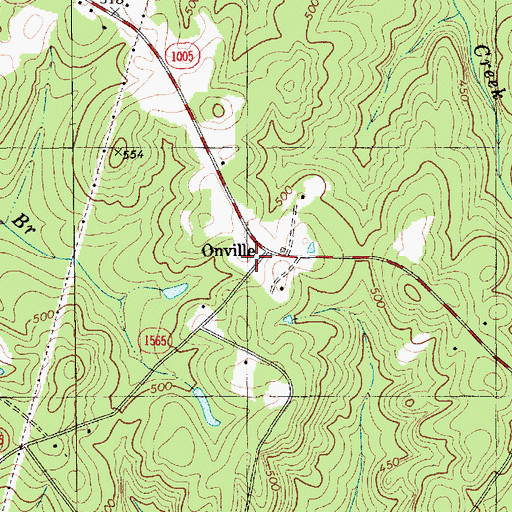 Topographic Map of Onvil, NC