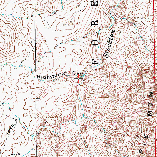 Topographic Map of Righthand Canyon, AZ